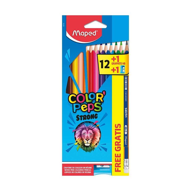 Colores Maped Strong Empaque 12 Und + 1 Tajador + 1 Grafito