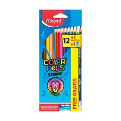 MAPED - Colores Maped Strong Empaque 12 Und + 1 Tajador + 1 Grafito