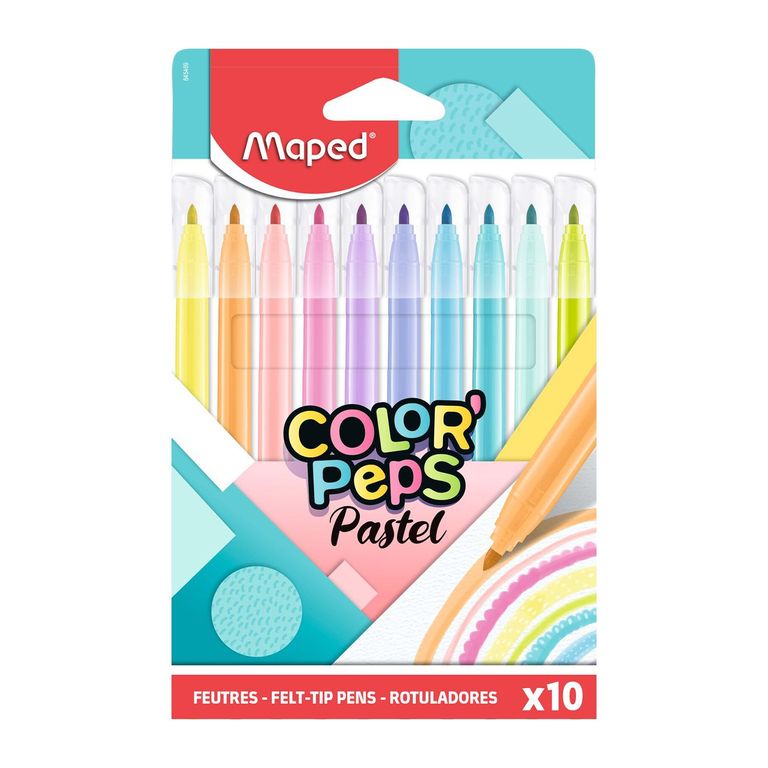 Plumones Maped Pastel Color Peps Caja 10 Und
