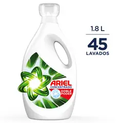 ARIEL - Detergente Líquido Ariel Doble Poder Concentrado Envase 1.8 L