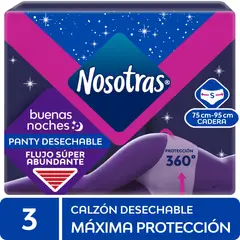 NOSOTRAS - Calzón Nocturno Nosotras Talla S Empaque 3 Und