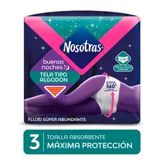 NOSOTRAS - Calzón Nocturno Máxima Protección Talla L  XL Empaque 3 Und