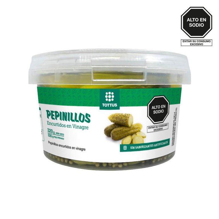 Pepinillos Encurtidos Tottus Envase 350 g