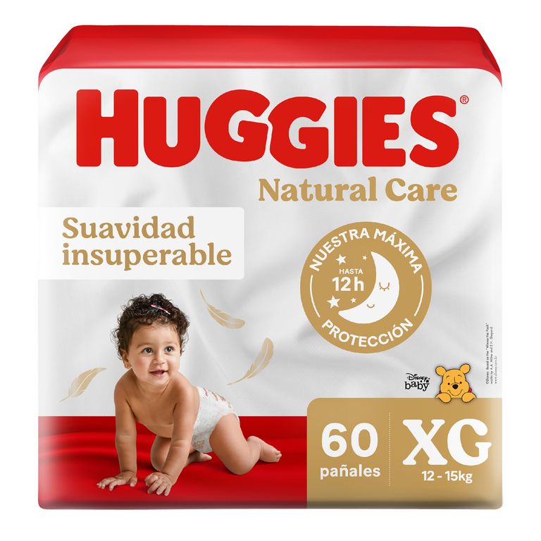 Pañales Huggies Natural Care Talla XG Empaque 60 Und