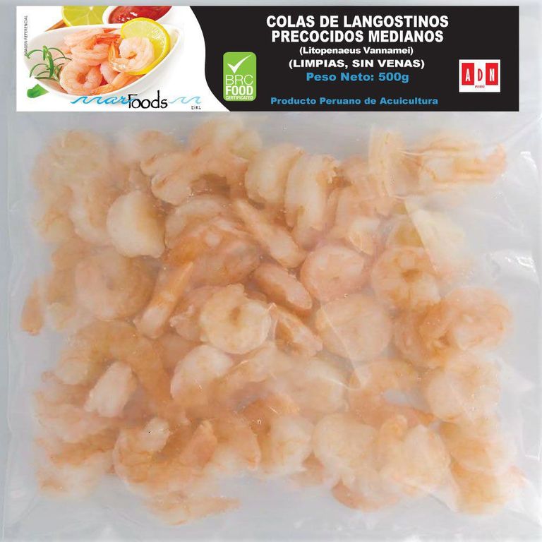 Colas De Langostinos Medianos Precocidos Marfoods 500 g