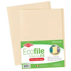 GRAPHOS - Sobre Manila Graphos A4 Ecofile Empaque 10 Und