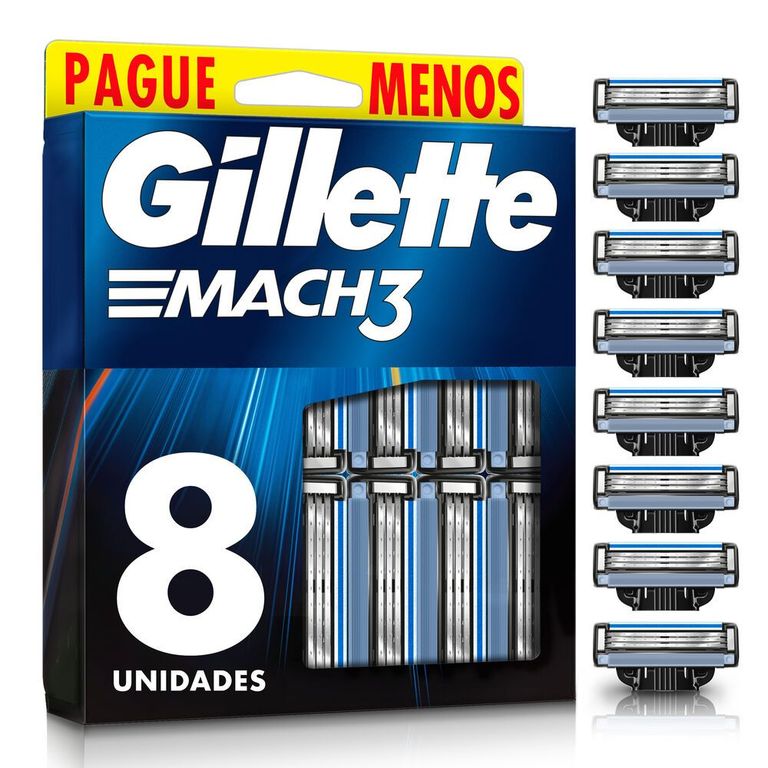 Cartucho de Afeitar Gillette Mach3 Caja 8 Und