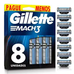 GILLETTE - Cartucho de Afeitar Gillette Mach3 Caja 8 Und