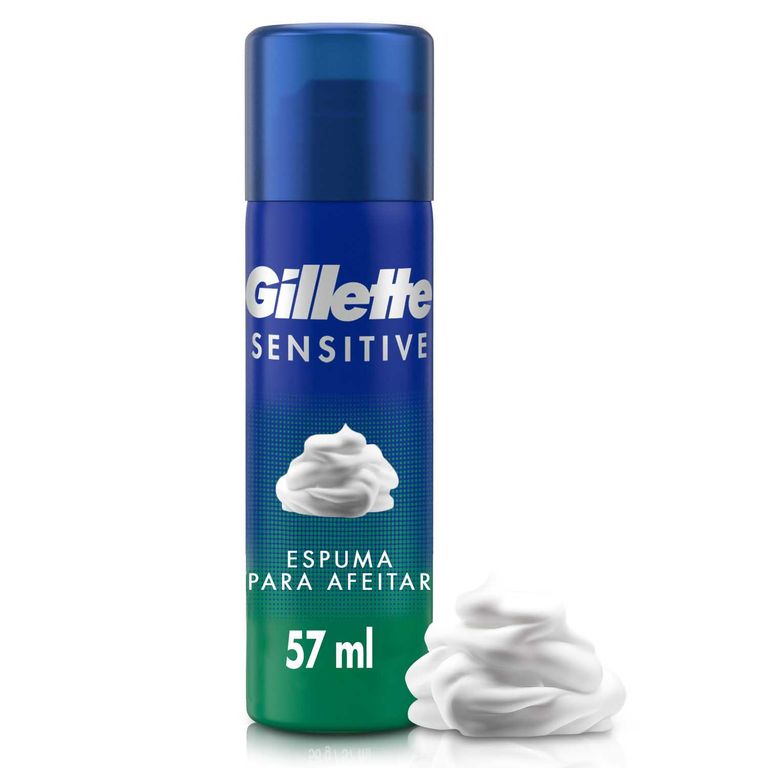 Espuma De Afeitar Gillette Sensitive Para Piel Sensible Lata 57 mL