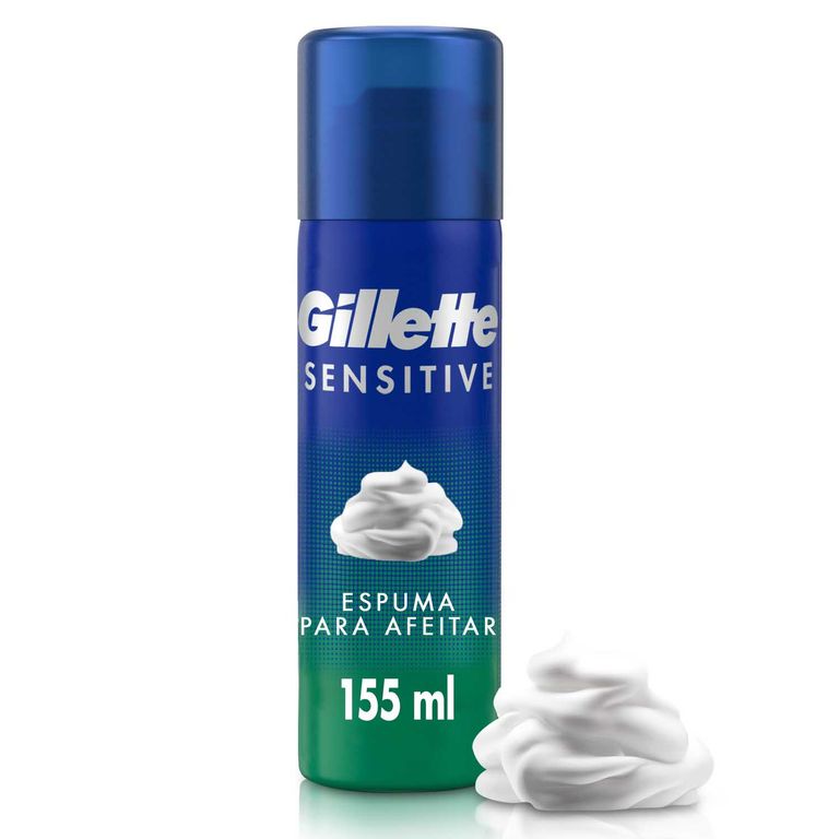 Espuma De Afeitar Gillette Sensitive Para Piel Sensible Lata 155 mL