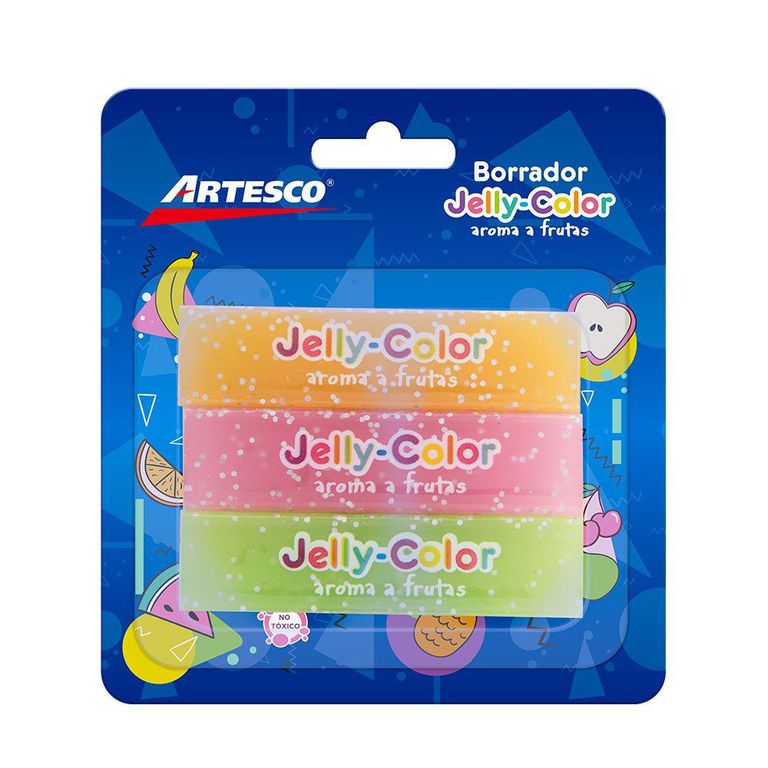 Borrador Artesco Jelly Aroma Frutas Empaque 3 Und