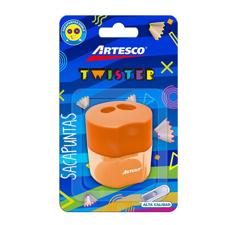 Tajador Artesco Twister Doble De Plástico Con Depósito