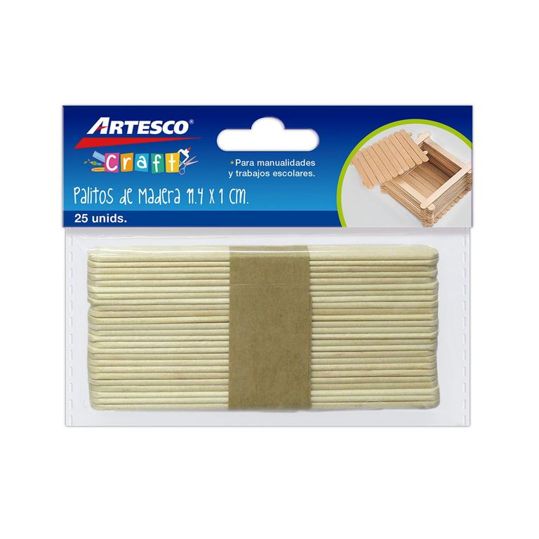 Palitos De Madera Artesco 11.4 x 1cm Empaque 25 Und