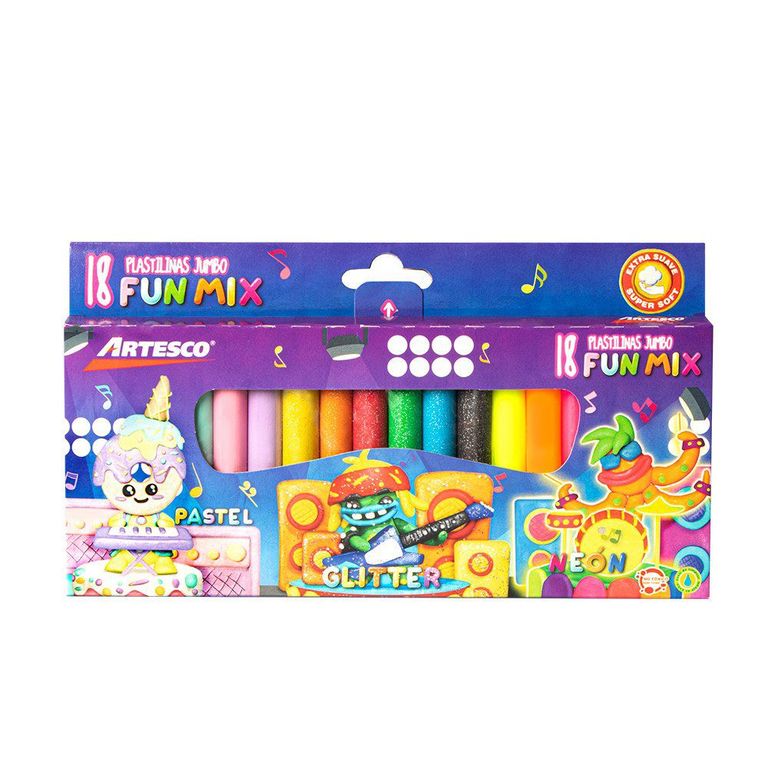 Plastilinas Artesco Jumbo Fun Mix Empaque 18 Und