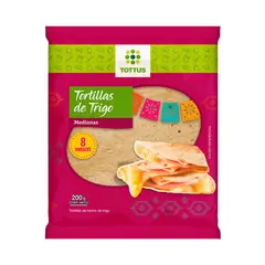 TOTTUS - Tortillas de Trigo Medianas 8 Unidades