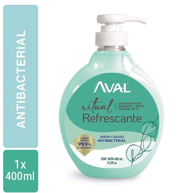 Jabón Líquido Antibacterial Aval Ritual Refrescante Envase 400 mL