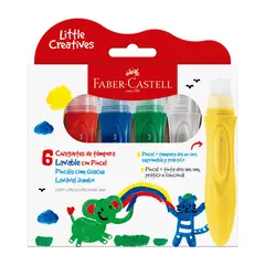 FABER CASTELL - Chisguetes de Témpera con Pincel Estuche 6 Und