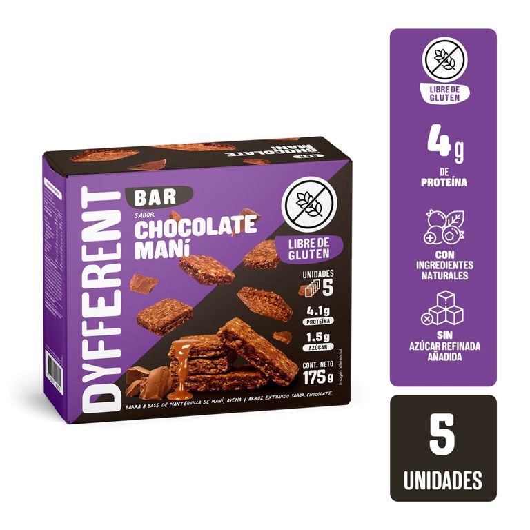 Barra de Maní Chocolate Dyfferent Caja 5 Und