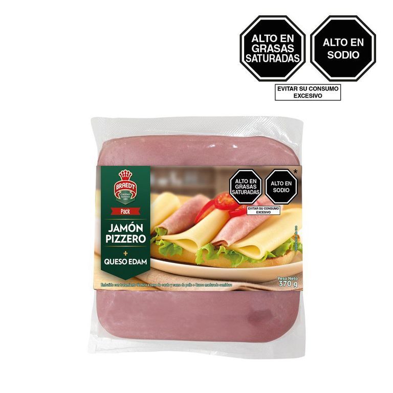 Pack Jamón Pizzero y Queso Edam Braedt Empaque 370 g