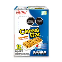 COSTA - Barras de Cereal Costa Cereal Bar Chips Caja 12 Und