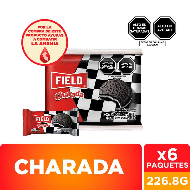 Galletas Charada Field Chocolate con Vainilla Sixpack 226.8 g