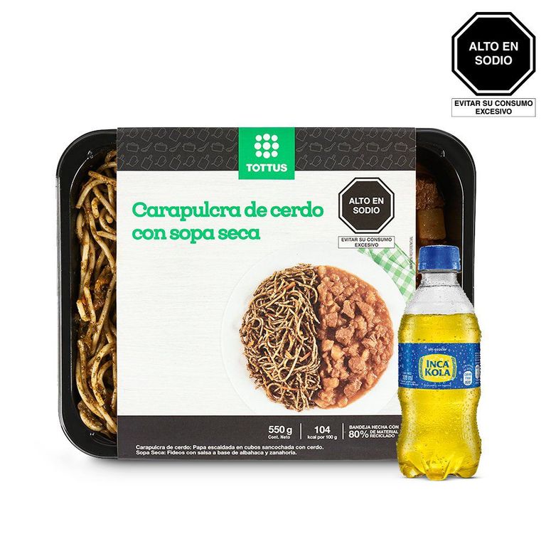 Carapulcra Con Sopa Seca + Inca Kola 300 mL