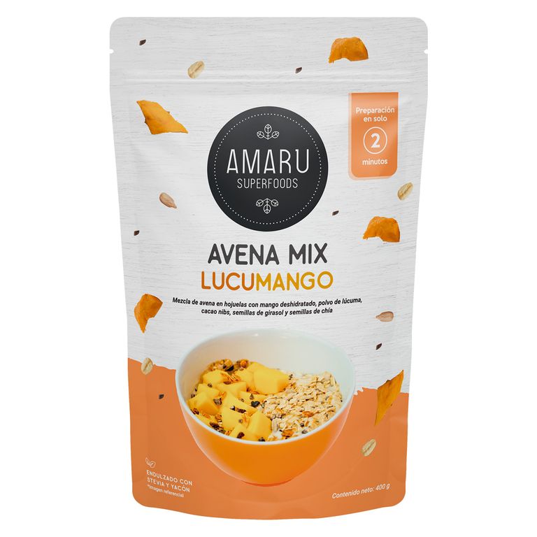 Avena Mix Amaru Superfoods Lucumango Empaque 400 g