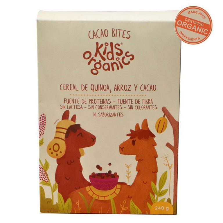 Cereal Orgánico Cacao Bites Kids Organic Caja 240 g