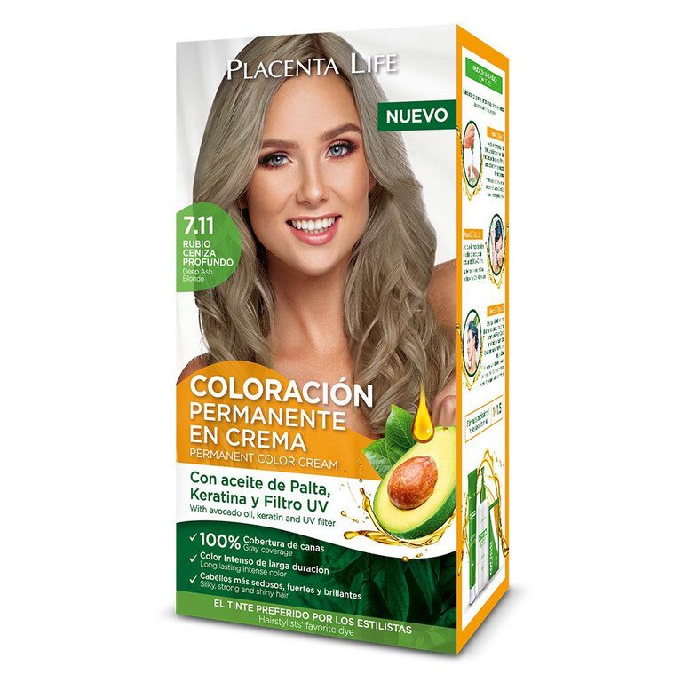 Tinte Placenta Life Tono 7.11 Rubio Cenizoso Profundo
