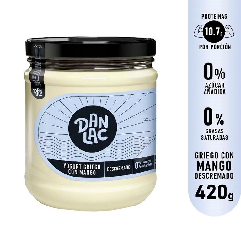 Yogurt Griego Danlac Descremado Mango Envase 420 g