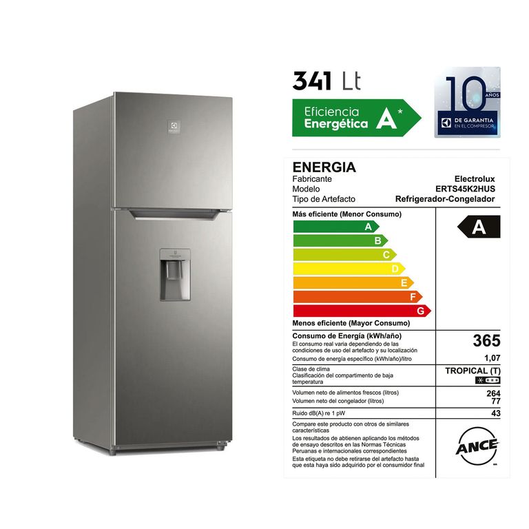 Refrigeradora No Frost 197 L Erts45K2Hus