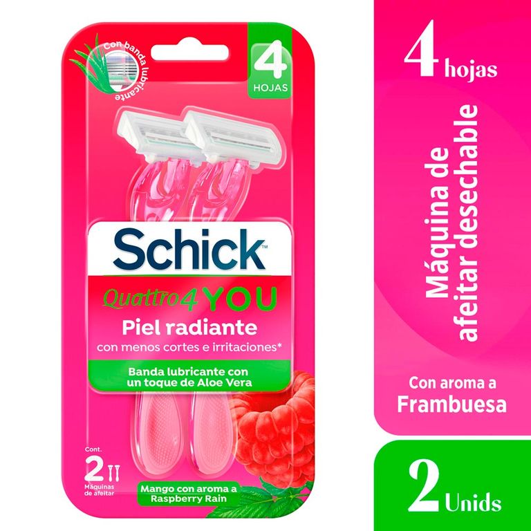 Máquina de Afeitar Schick Quattro You Raspberry Empaque 2 Und