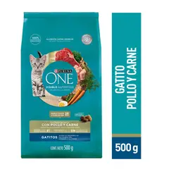 PURINA ONE - Alimento Seco Gatitos Purina One Pollo Carne Bolsa 500 g