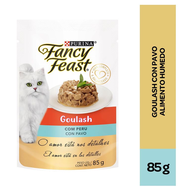 Alimento Húmedo Gatos Fancy Feast Goulash Pavo Doypack 85 g