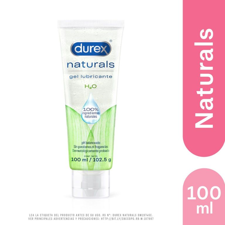 Gel Lubricante Íntimo Durex Naturals H2O Envase 100 mL