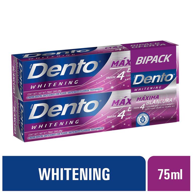 Pasta Dental Dento Maxima Blancura Bipack Caja 75 mL