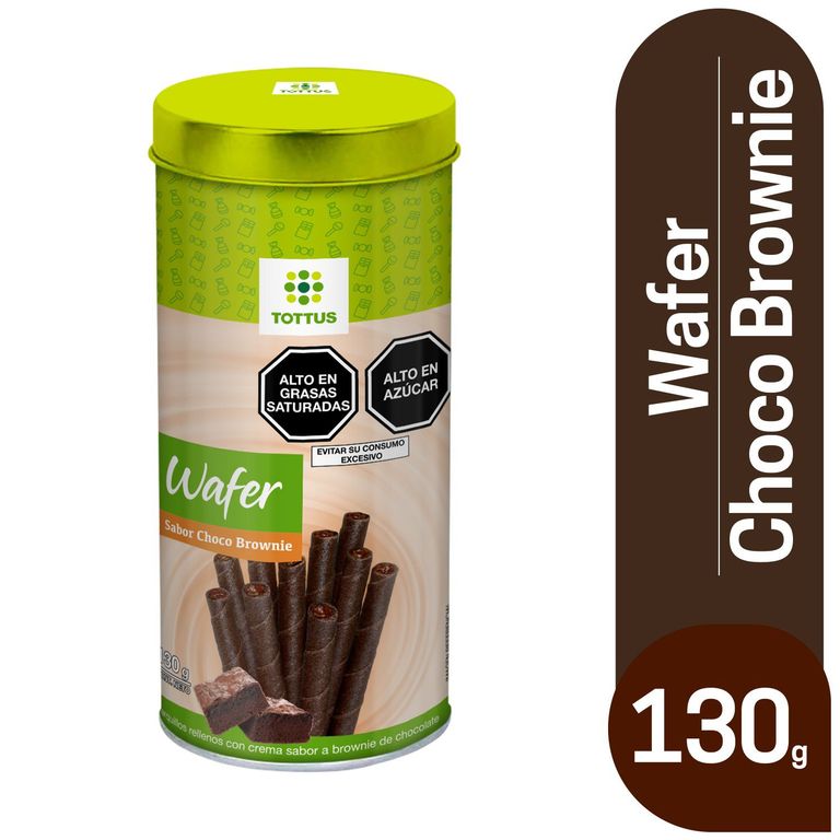 Barquillo Wafer Roll Tottus Brownie Empaque 130 g