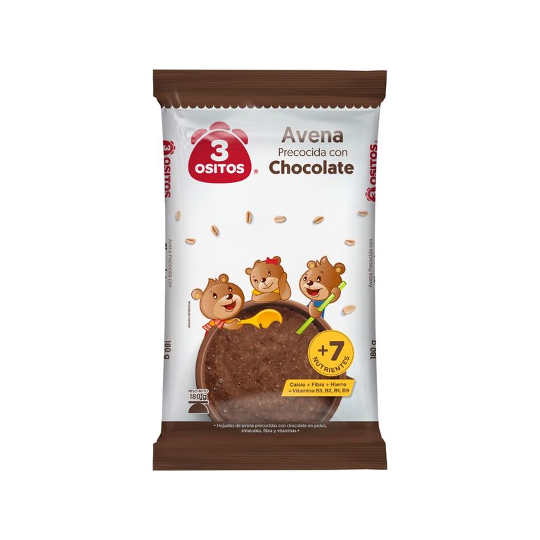 Avena Hojuela 3 Ositos con Chocolate Bolsa 180 g