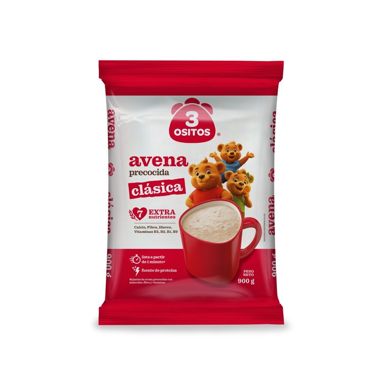 Avena Clásica 3 Ositos Precocida Bolsa 900 g