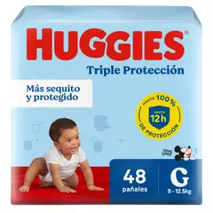 HUGGIES - Pañal Triple Protección Talla G Empaque 48 Und