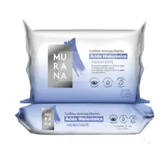 MURANA - Toallitas Desmaquillantes Ácido Hialurónico Hidrantante Empaque 25 Und