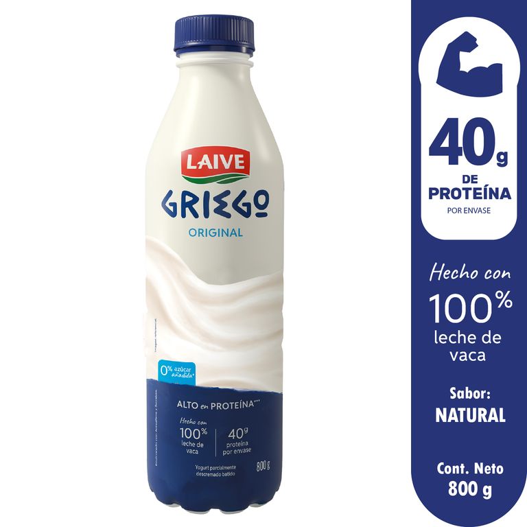 Yogurt Laive Griego Natural Botella 800 mL