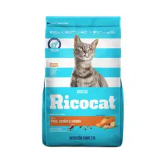 RICOCAT - Alimento Seco Gatos Adultos Ricocat Sardina Salmón Bolsa 3 Kg