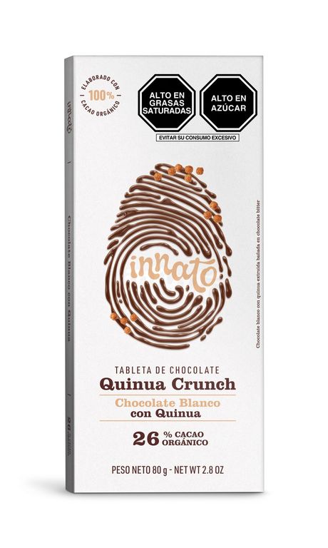 Tableta Chocolate Innato Blanco Quinua Crunch Empaque 80 g