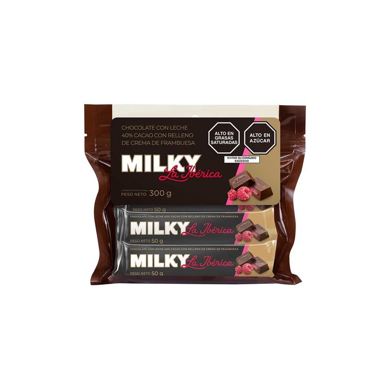 Chocolate La Ibérica Milky Frambuesa Pack 6 Und