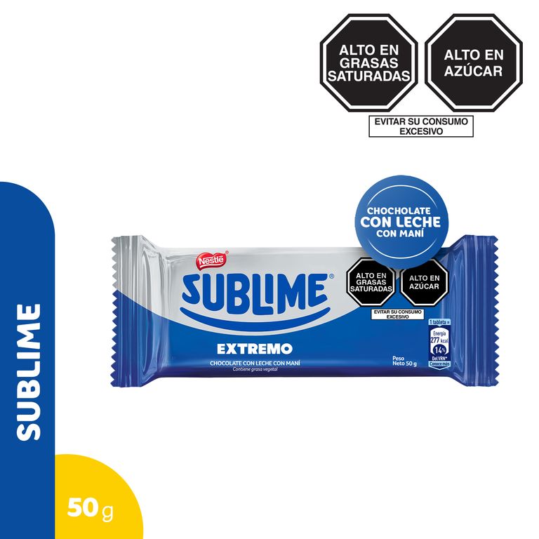 Chocolate Sublime Extremo con Leche y Maní Sob 50g