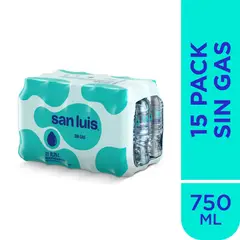 SAN LUIS - Agua Mesa San Luis Sin Gas Pack 15 Botellas 750 mL