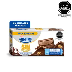 SUBLIME - Chocolate Sonrisa con Leche Maní Sin Azúcar 228g