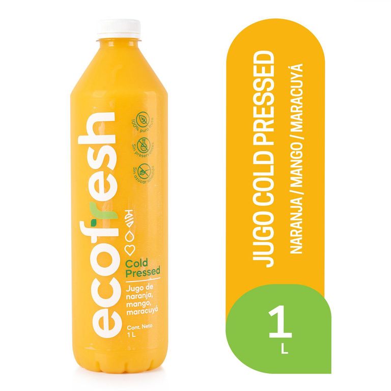 Jugo Cold Pressed Naranja Mango y Maracuyá