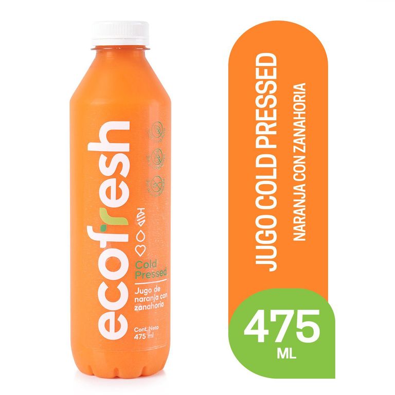 Jugo Cold Pressed Naranja Y Zanahoria
